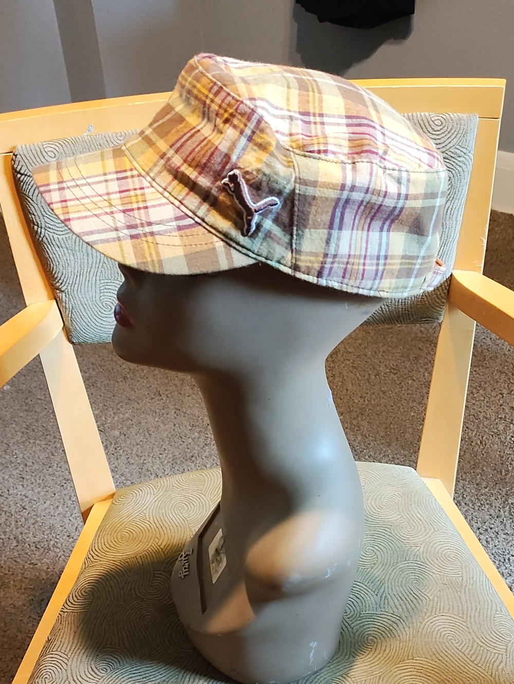 Puma Plaid Military Cap - Yellow Plaid Women's Hat